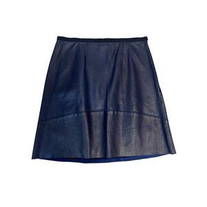 Sachin + Babi Womens Leather Mini Skirt Navy Blue Size 6 Fits 4